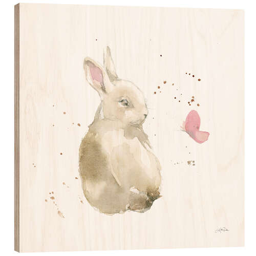 Wood print Dreaming Bunny II