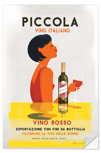 Vinilo para la pared Vintage Vino Rosso I