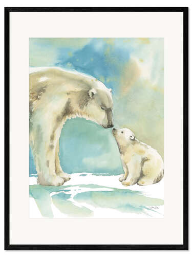 Plakat artystyczny premium w ramie Polar Bear Love