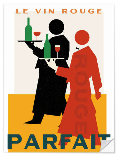 Selvklebende plakat Le Vin Rouge Parfait