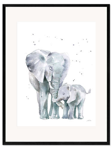 Ingelijste kunstdruk Mama Elephant