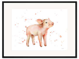 Gerahmter Kunstdruck Süßes Schweinchen