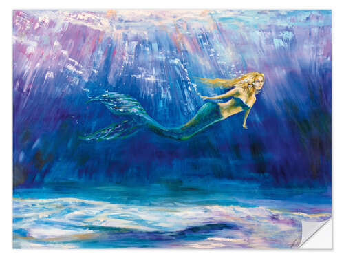 Selvklebende plakat Floating mermaid