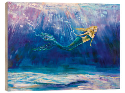 Tableau en bois Floating mermaid