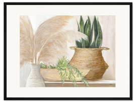 Gerahmter Kunstdruck Gräser und Pflanzen