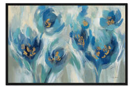 Gerahmter Kunstdruck Blaue Märchenfloral III