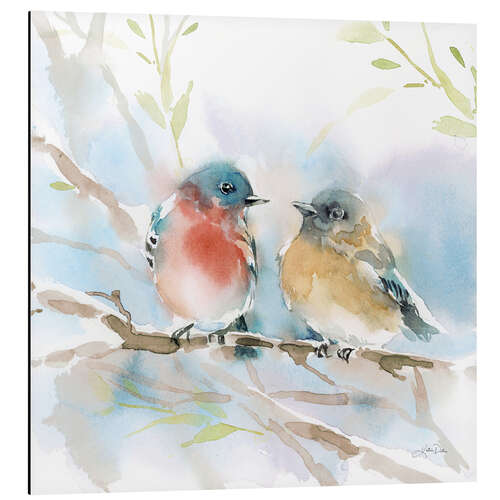 Aluminium print Bluebird Pair in Spring