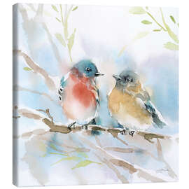 Canvas print Bluebird Pair in Spring