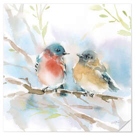 Wall sticker Bluebird Pair in Spring