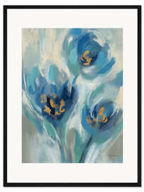 Gerahmter Kunstdruck Blaue Märchenblümchen I