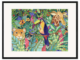 Framed art print Jungle with animals