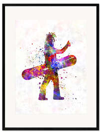 Impression artistique encadrée Snowboarder I