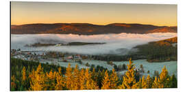 Aluminium print Fog over the Schluchsee in autumn