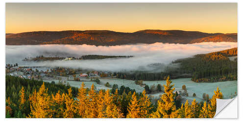 Sisustustarra Fog over the Schluchsee in autumn