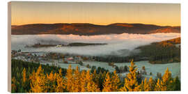 Obraz na drewnie Fog over the Schluchsee in autumn