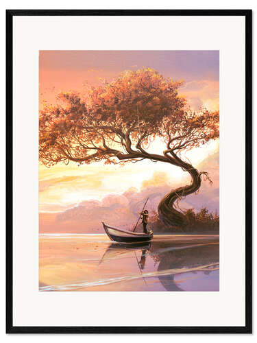 Framed art print Lake at dawn