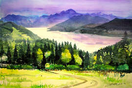 Magnettafel Salzkammergut Blick zum Attersee