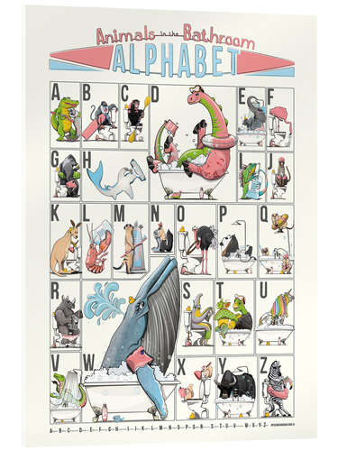 Cuadro de metacrilato Animal Alphabet for Bathroom (English)