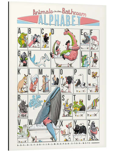 Aluminiumsbilde Animal Alphabet for Bathroom (English)