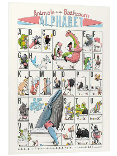 PVC-taulu Animal Alphabet for Bathroom (English)