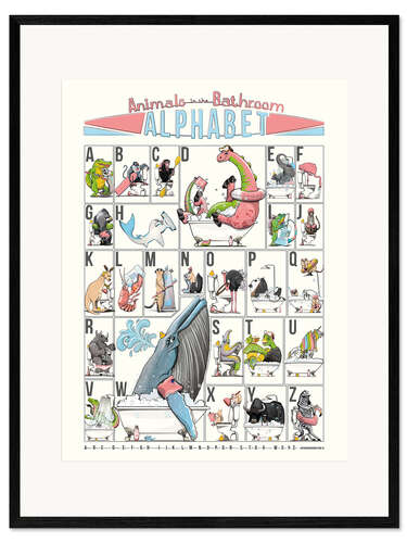 Framed art print Animal Alphabet for Bathroom