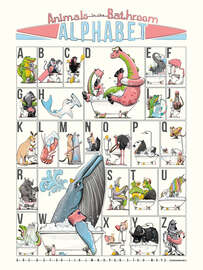 Magnettafel Tier ABC für Badezimmer (englisch)