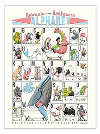 Veggbilde  Animal Alphabet for Bathroom (English) - Wyatt9
