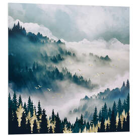 Foam board print Misty Mountains