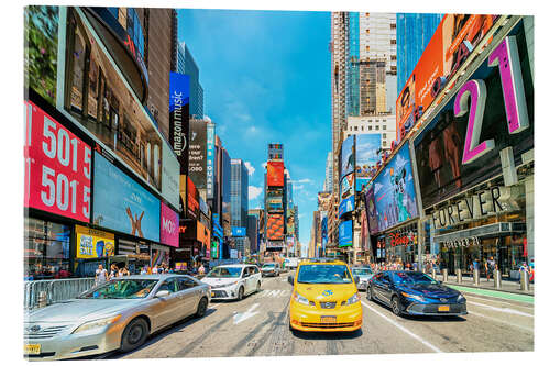 Tableau en verre acrylique Cars on Times Square