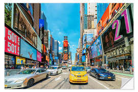 Selvklebende plakat Cars on Times Square