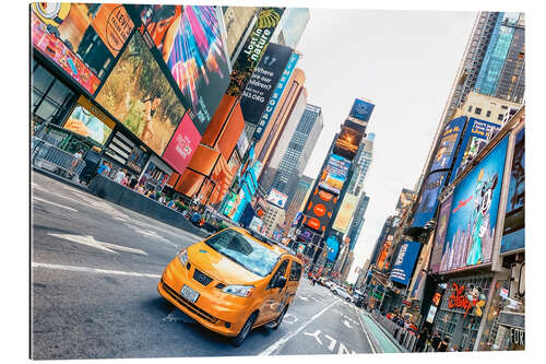 Quadro em plexi-alumínio Yellow cab on Times Square