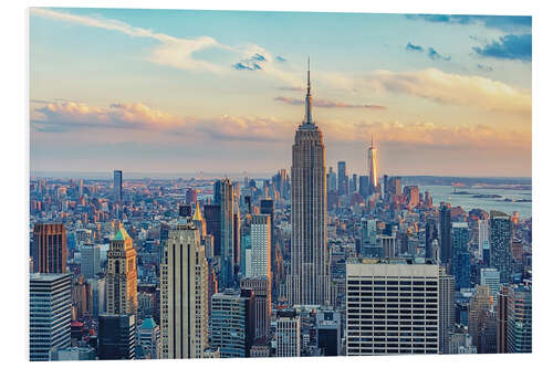 Foam board print Sunset in Manhattan