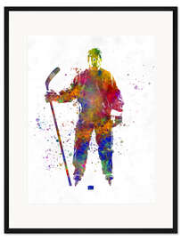Gerahmter Kunstdruck Ice Hockey Spieler I