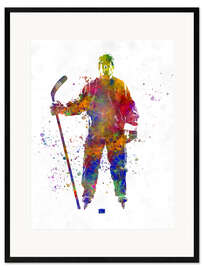 Ingelijste kunstdruk Ice hockey player I