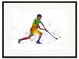 Gerahmter Kunstdruck Hockeyspieler I