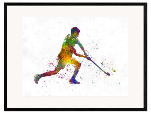 Impression artistique encadrée Hockey player I