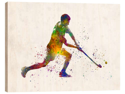 Cuadro de madera Hockey player I