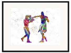 Gerahmter Kunstdruck Boxkampf I
