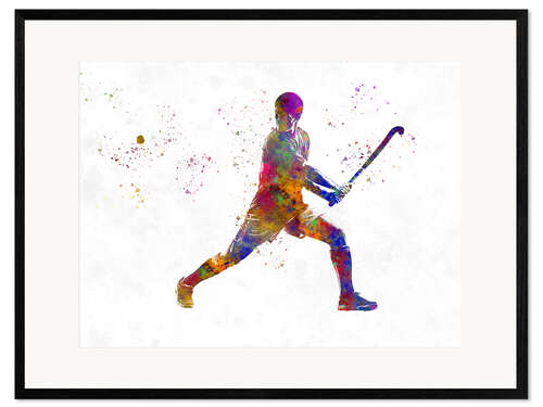 Impression artistique encadrée Hockey player II