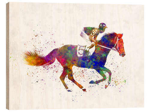 Wood print Equestrian sports I