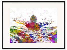 Gerahmter Kunstdruck Schwimmstil Delfin I