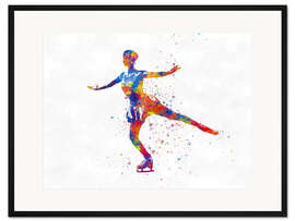 Gerahmter Kunstdruck Schlittschuhläuferin II