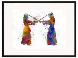 Gerahmter Kunstdruck Kampfkunst Kendo II