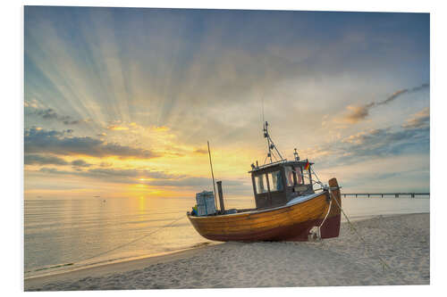 PVC-taulu Fishing boat on the beach of the Baltic Sea