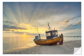 Wall sticker Fishing boat on the beach of the Baltic Sea