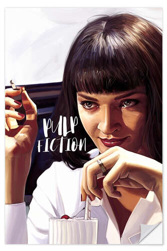 Selvklebende plakat Mia Wallace, Pulp Fiction