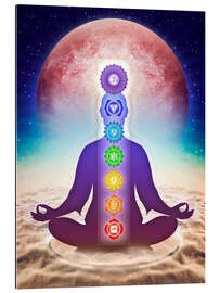 Gallery print In Meditation with Chakras - Red Moon Edition II