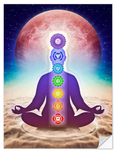 Sisustustarra In Meditation with Chakras - Red Moon Edition II