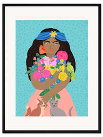 Gerahmter Kunstdruck I attract Wealth and Flowers