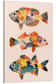 Tableau en aluminium Three tropical fish